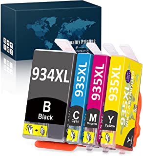 Photo 1 of Compatible Ink Cartridge Replacement for HP 934 935 High Yield 934XL 935XL Compatible with Officejet 6830 6230 6815 6812 6835 6820 Printer 4 Pack (1 Black 1 Cyan 1 Magenta 1 Yellow)
