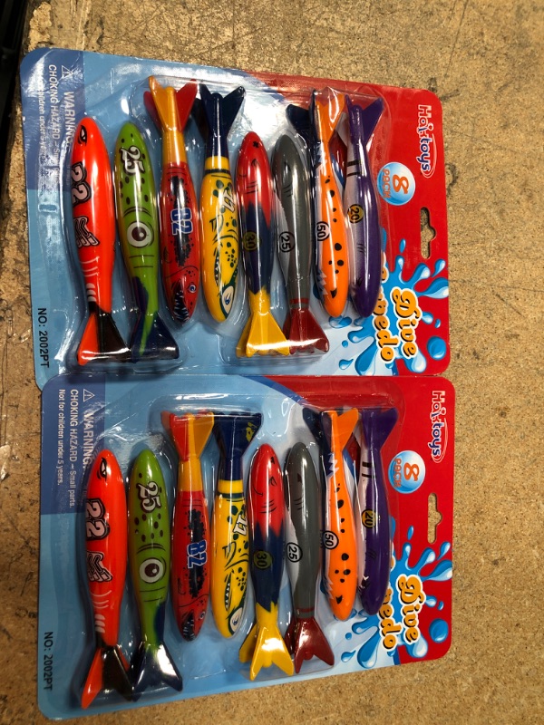 Photo 2 of Haktoys Underwater Diving Torpedo Bandits, Swimming Pool Toy 5” Sharks Glides Up to 20 Feet Fun Water Games for Boys and Girls (Set of 8 Pieces)
2 PACKS