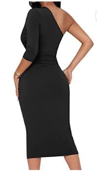 Photo 2 of HipGlamp Women's Fashion Bodycon V Neck Dresses Short Sleeve Club Ruffle Pencil Party Dress
SIZE 2XL