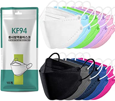 Photo 1 of 100Pcs KF94 Masks, 3D Fish Type Masks for Adult, Protective Face Shield Mask 4 Layer with Adjustable Nose Clip