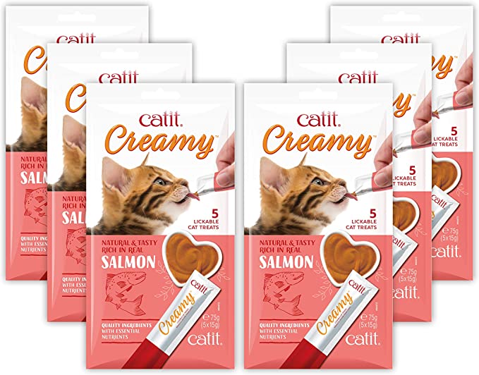 Photo 1 of ** EXP: 23 FEB 2023 **  ** NON-REFUNDABLE **   ** SOLD AS IS **   * SETS OF 2 **
Catit Creamy Lickable Cat Treat, Healthy Cat Treat, Salmon, 30 Pack
