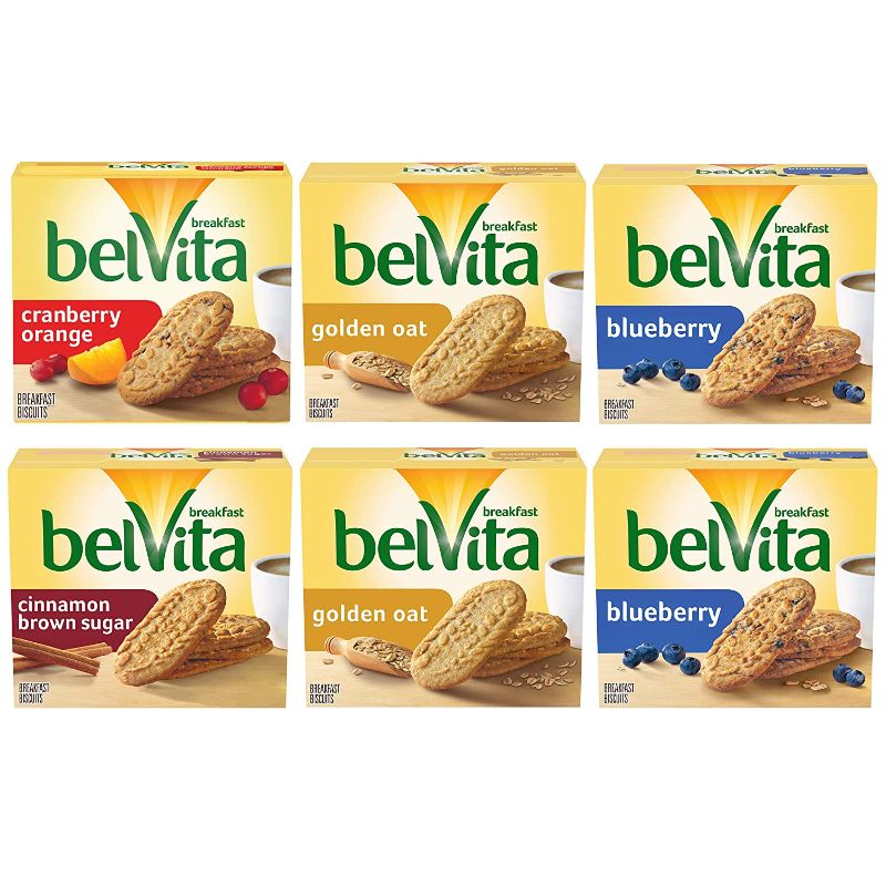Photo 1 of **non-refundable**
best by 6/24/22
belVita Breakfast Biscuits Variety Pack, 4 Flavors, 6 Boxes of 5 Packs (4 Biscuits Per Pack)
