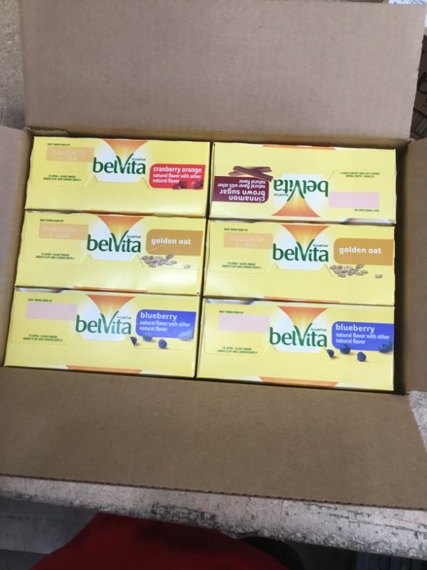Photo 2 of **non-refundable**
best by 6/24/22
belVita Breakfast Biscuits Variety Pack, 4 Flavors, 6 Boxes of 5 Packs (4 Biscuits Per Pack)