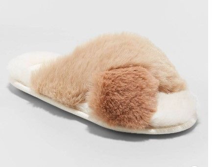 Photo 1 of 12 pcks of Women's Paris Crossband Fur Slippers - Stars Above™ // 1 pair of S(5/6) // 3 pairs of M(7/8) // 3 pairs of L(9/10) // 1 pair of XL(11/12)

