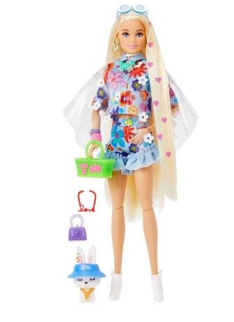 Photo 1 of 4pcks of Barbie Extra Doll and Pet #12 - Floral 2-Piece Outfit

