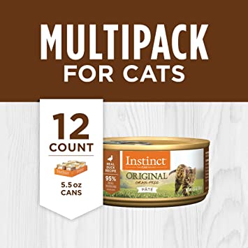 Photo 1 of ***** NON REFUNDABLE**** EXP DT 10/28/2024  
Instinct Grain Free Wet Cat Food Pate, Original Recipe Natural Canned Cat Food - 2 CASES