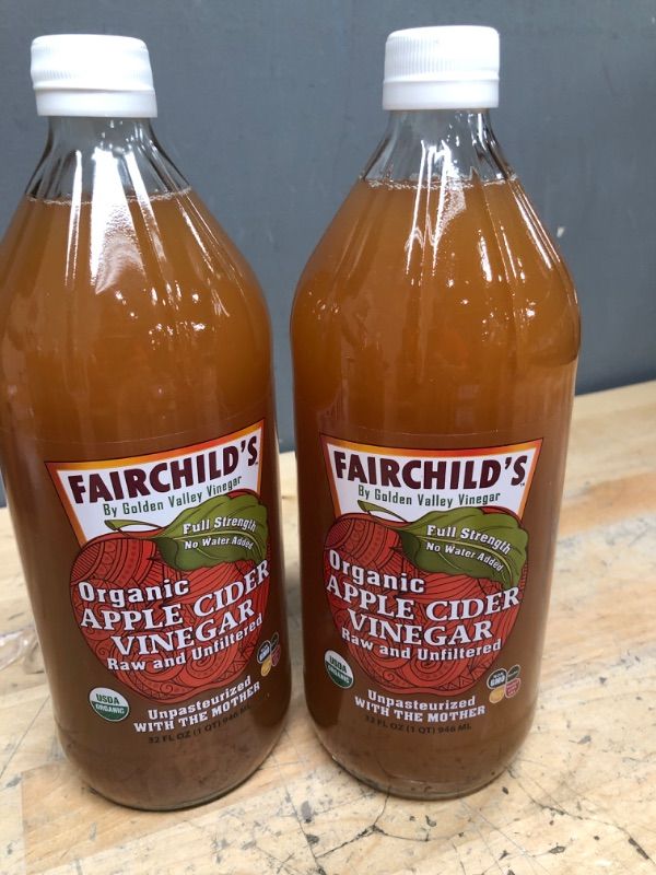 Photo 2 of ***EXP 05/31/2024***2PACKS***Fairchild's Organic Apple Cider Vinegar, RAW A D UNFILTERED, 32 FL OZ **** BUNDLE*** SOLD AS IS*** NO RETURNS*** NO REFUNDS***
