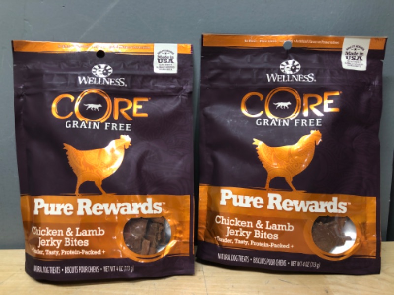 Photo 2 of ***2PACKS***EXP DATE:_07/31/2022__**** BUNDLE OF FOOD*** SOLD AS IS*** NO RETURNS*** NO REFUNDS***Wellness CORE Power Packed Jerky Dog Treats, Grain Free, Chicken, 4 Ounce Bag