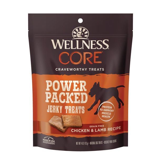 Photo 1 of ***2PACKS***EXP DATE:_07/31/2022__**** BUNDLE OF FOOD*** SOLD AS IS*** NO RETURNS*** NO REFUNDS***Wellness CORE Power Packed Jerky Dog Treats, Grain Free, Chicken, 4 Ounce Bag