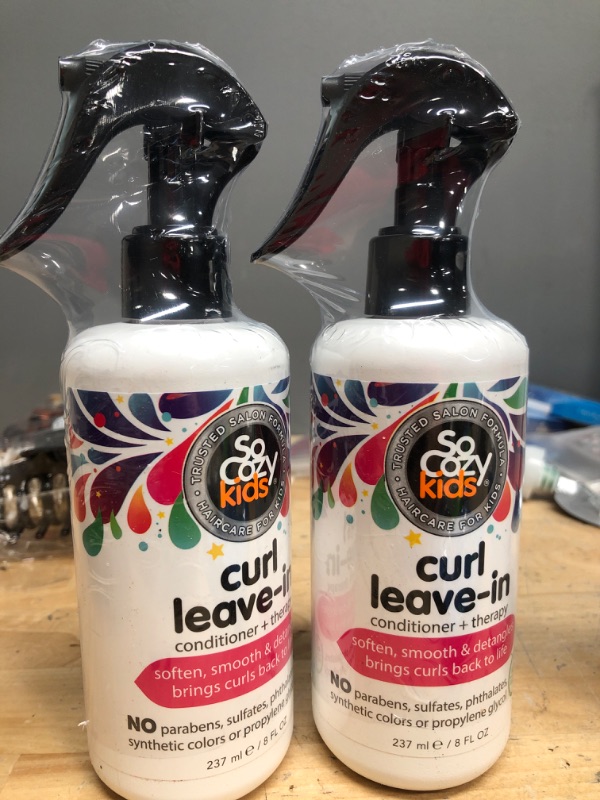 Photo 2 of ***2PACKS***SoCozy, Curl Spray LeaveIn Conditioner For Kids Hair Detangles and Restores Curls No Parabens Sulfates Synthetic Colors or Dyes, Jojoba Oil,Olive Oil & Vitamin B5, Sweet-Pea, 8 Fl Oz