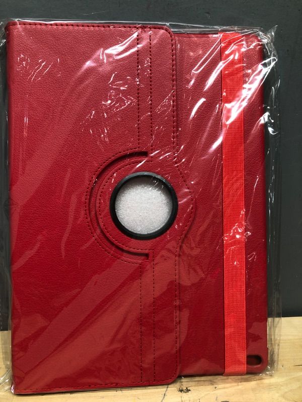 Photo 2 of iPad Pro 12.9 Case- Zeox iPad Pro 12.9 Cover 360 Degree Rotating Stand Case PU Leather Smart Protective Shockproof Auto Sleep/Wake for Apple iPad Pro 12.9" (2015 Model) Screen Protector, Red