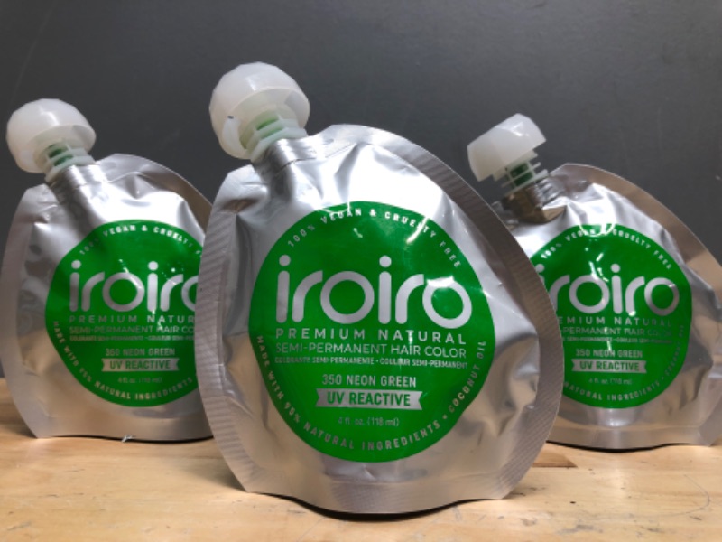 Photo 2 of ***3 PACKS***IROIRO Premium Natural Semi-Permanent Hair Color 350 Neon Green (4oz)