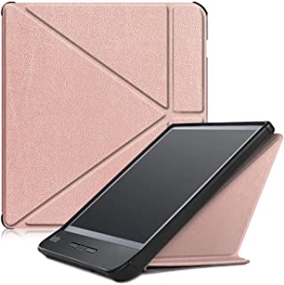 Photo 1 of Kobo Libra H2O Case, Ratesell The Thinnest and Lightest Leather Smart Origami Cover Case for New Kobo Libra H2O 2019 Release with Auto Wake Sleep Feature Rose Gold
