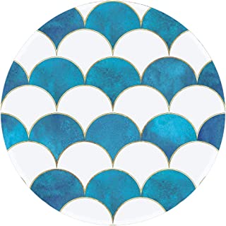 Photo 1 of 3 Custom Round Mousepad  DIA8.75inch , BLUE, PINK, AND BLACK 