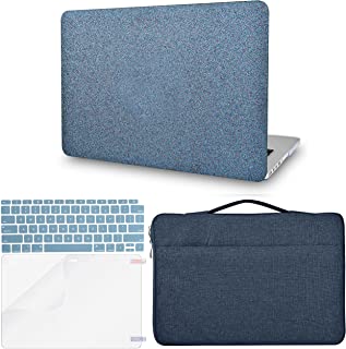 Photo 1 of KECC Compatible with MacBook Air 13 inch Case 2020 2019 2018 Release A1932 Retina Display + Touch ID Plastic Hard Shell + Keyboard Cover + Sleeve Bag + Screen Protector (Dark Turquoise Sparkling)
