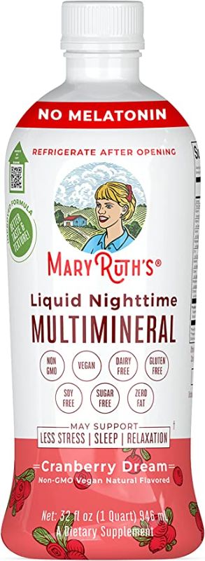 Photo 1 of *EXPIRES April 2024*
Nighttime Liquid Multimineral Supplement | Sugar Free | Natural Sleep Support for Adults & Kids | NO Melatonin | Magnesium, Calcium & MSM | Available in 4 Flavors | Vegan | Gluten Free | 32 Servings
