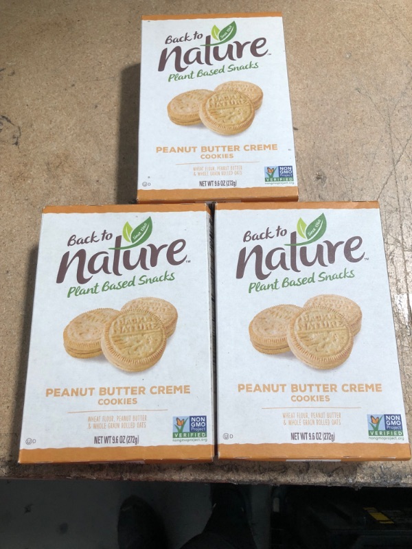 Photo 2 of *EXPIRES June 2022 - NONREFUNDABLE*
Back to Nature Non-GMO Cookies, Peanut Butter Creme, 9.6 Ounce (3 pack)
