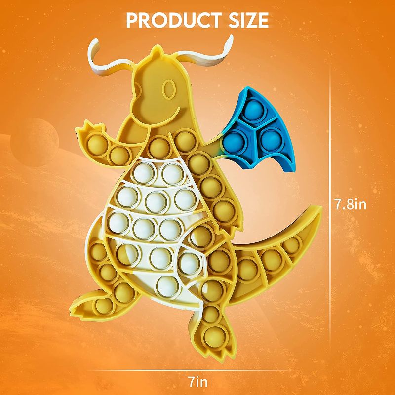 Photo 1 of 2- HooYiiok Push Pop Dinosaur Pop Fidget Toy, Stress Reliever Pop Fidget Popper That Suitable for Early Educational Toddler Baby and ADHD, Lovely Poppet Pop fidgets Gift for Boys and Girls
