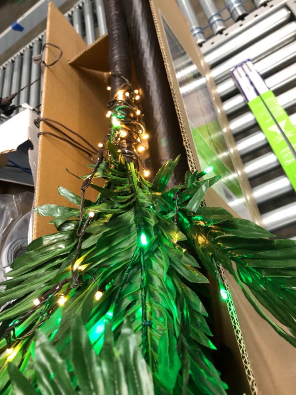 Photo 1 of Kringle Traditions 5-Ft 10-Function LED Lighted Palm Tree - Pre-Lit Artificial Palm Tree Decor - Remoted Controlled with Timer
