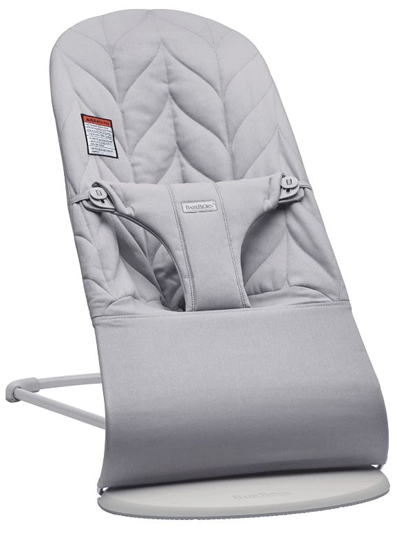 Photo 1 of BabyBjörn Bouncer Bliss, Light Gray Frame, Cotton, Petal Quilt, Light Gray
