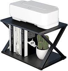 Photo 1 of ZENPHN Desktop Printer Stand, Small Home Printer Stand, 2 Tier Desk Organizer with Adjustable Non-Slip Feet for Home and Office, Oak & White
