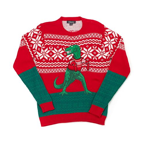 Photo 1 of Dino Crew Neck Ugly Christmas Sweater Xl, Red/white
