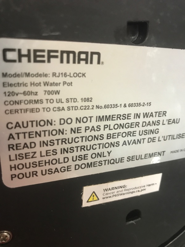 Photo 4 of Chefman Electric Hot Water Pot Urn w/ Auto & Manual Dispense Buttons, Safety Lock, Instant Heating for Coffee & Tea, Auto-Shutoff/Boil Dry Protection, Insulated Stainless Steel, 5.3L/5.6 Qt/30+ Cups
