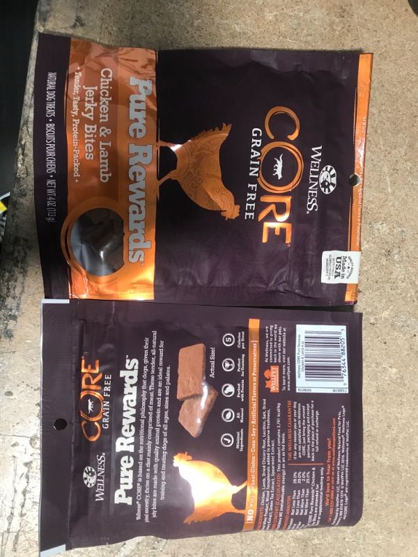 Photo 2 of **NON-REFUNDABLE** EXP 07/31/22 Wellness CORE Power Packed Jerky Dog Treats 2 pack 
