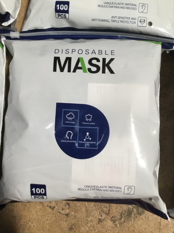 Photo 2 of 18 BAGS
Disposable Face Masks, Pack of 100 Disposable Face Masks
