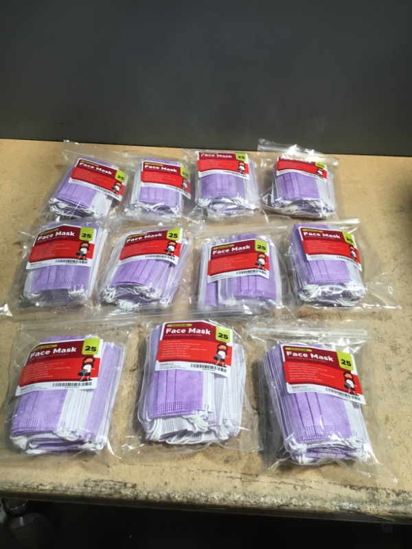 Photo 1 of 11 PACKS OF 25 IN EACH PACK
DermSource MADE IN USA - Kids 3-Layer Disposable Face Masks - Breathable Face Covering for Boys and Girls
