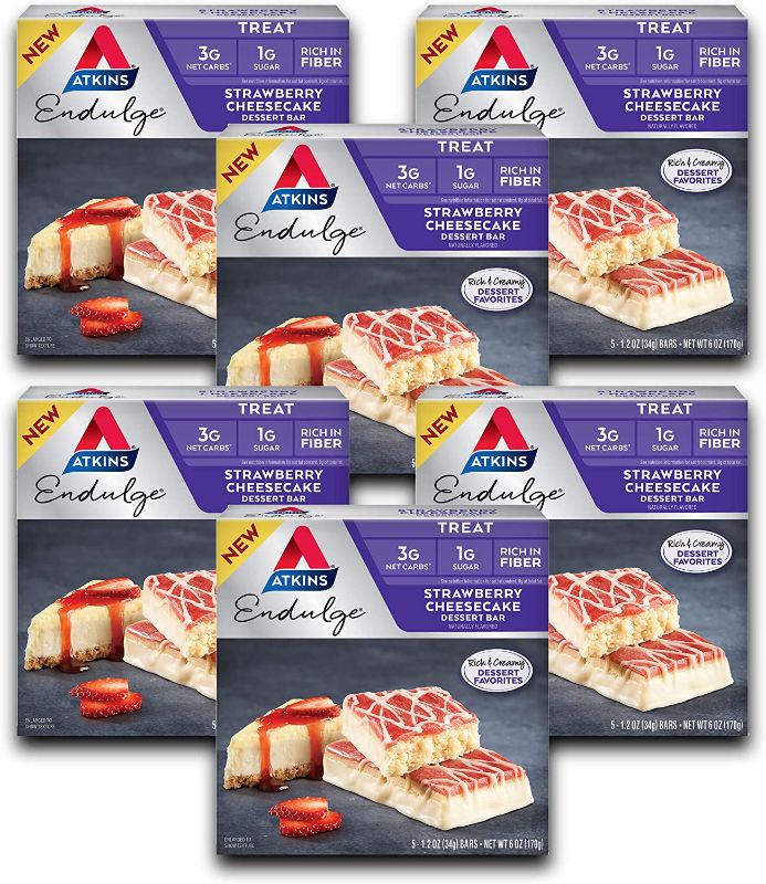 Photo 1 of ***BEST BY 7/01/22***
***NON-REFUNDABLE**
'Atkins Endulge Treat Strawberry Cheesecake Dessert Bar. Rich and Creamy Dessert Favorites. Keto-Friendly. (30 Bars)
