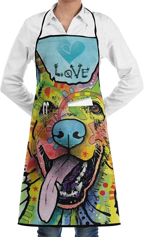 Photo 1 of Love and A Dog Bib Apron Chef Apron - with Pockets for Male and Female,Waterproof, Resistant to Droplets, Durable, Machine Washable, Comfortable, Easy Care Apron
