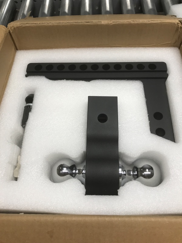 Photo 2 of ***MISSING KEYS*** LOCAME Adjustable Trailer Hitch, Fits 2-Inch Receiver, 10-Inch Drop/Rise Aluminum Drop Hitch,12,500 LBS GTW-Tow Hitch for Heavy Duty Truck with Double Stainless Steel Locks, Black, LC0023
