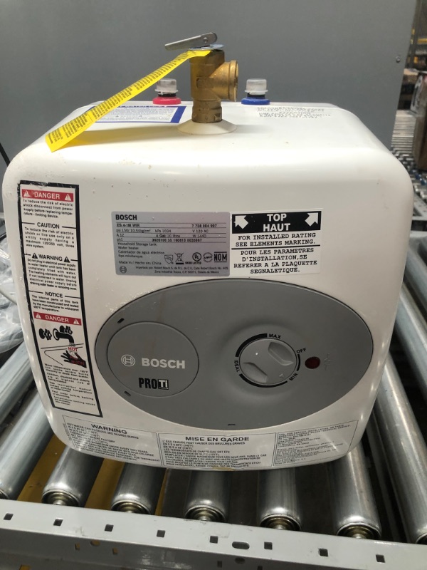 Photo 4 of (NOT FUNCTIONAL) Bosch Electric Mini-Tank Water Heater Tronic 3000 T 4-Gallon (ES4) - Eliminate Time for Hot Water - Shelf, Wall or Floor Mounted