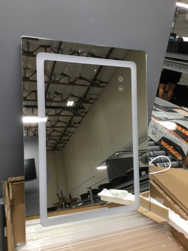 Photo 2 of 20 x 28 Inch LED Mirror Bathroom Mirror with Lights, Lighted Vanity Mirror Wall Mounted Anti-Fog Memory Dimmable LED Bathroom Makeup Mirror