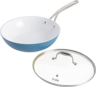 Photo 1 of (SCRATCHED)frök Non-Stick Fry Pan Meets Wok with Lid, 11-Inch, Blue & Silver