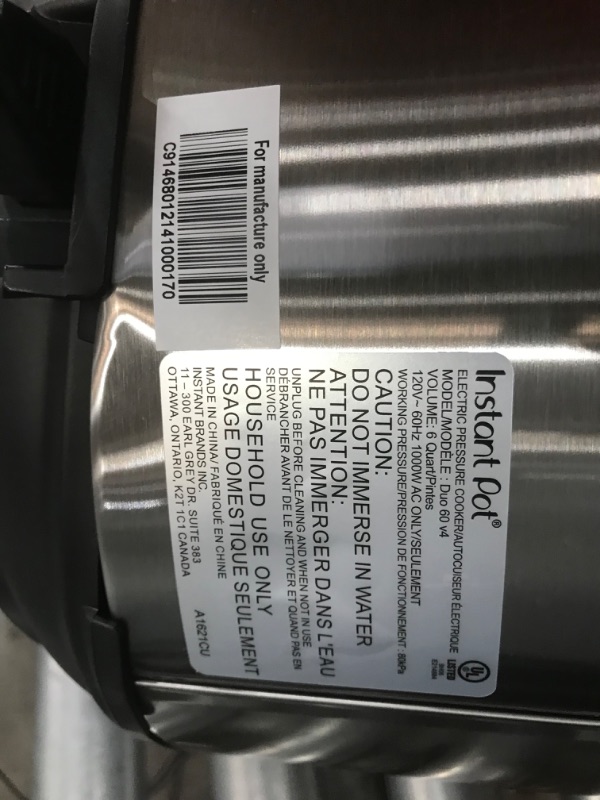 Photo 5 of (BROKEN OFF&CRACKED CORNERS) Instant Pot Duo 7-in-1 Electric Pressure Cooker