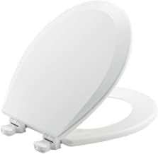 Photo 1 of (MISSING HARDWARE) Bemis 500EC 390 Toilet Seat with Easy Clean & Change Hinges, Round, Durable Enameled Wood, Cotton White