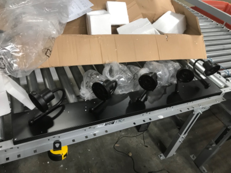Photo 1 of (BULBS NOT INCLUDED; MISSING HARDWARE) YAOHONG 5-Lights Farmhouse Lamp, Modern Bathroom Vanity Light in Black, Farmhouse Wall Light Fixture with Clear Glass Shades,Indoor Wall Lamp
