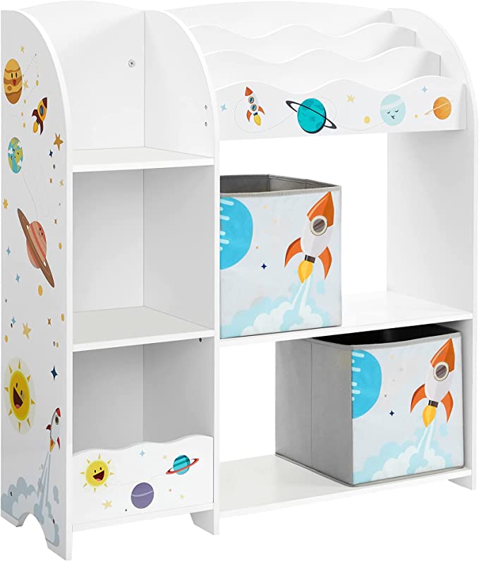 Photo 1 of (DAMAGED CORNERS) SONGMICS Toy and Book Organizer for Kids, White UGKR42WT
