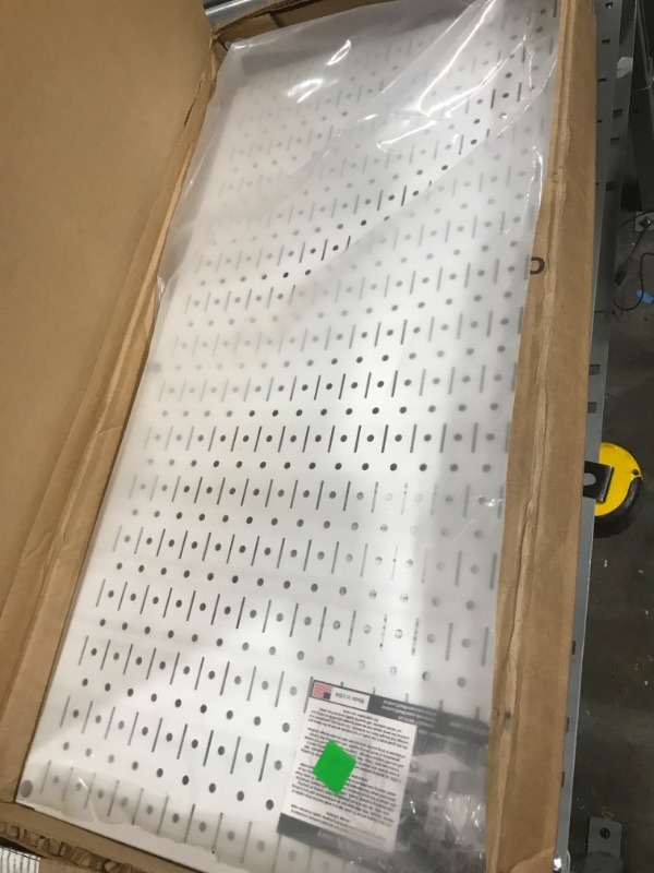 Photo 2 of (MISSING ONE) Wall Control 32 in. X 32 in. Overall Size White Metal Pegboard Pack with Two 32 in. X 16 in. Pegboards
