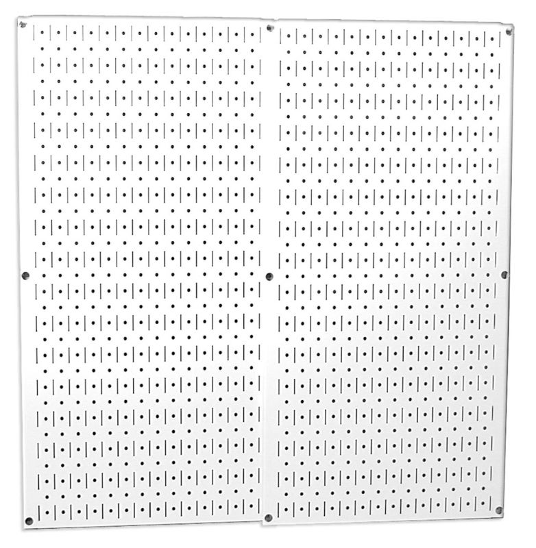 Photo 1 of (MISSING ONE) Wall Control 32 in. X 32 in. Overall Size White Metal Pegboard Pack with Two 32 in. X 16 in. Pegboards
