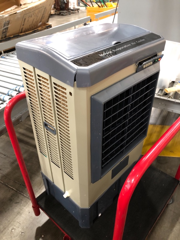 Photo 2 of DAMAGED: Uthfy 3531 CFM Portable Evaporative Air Cooler for Outdoor Use,3 Speeds Cooling Fan with 2 Ice Box,10.6 Gallons Water Tank, 4 Universal Wheel,for Room Garage Commercial,Gray,One Size,HY-JH-40BI 23 x 16.7 x 40.6 inches

