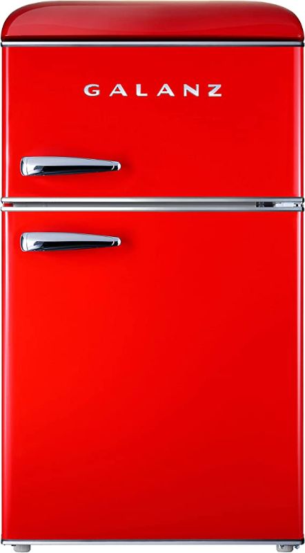 Photo 1 of USED: Galanz GLR31TRDER Retro Compact Refrigerator, Mini Fridge with Dual Doors, Adjustable Mechanical Thermostat with True Freezer, Red, 3.1 Cu FT 19.17"D x 23.31"W x 35.16"H

