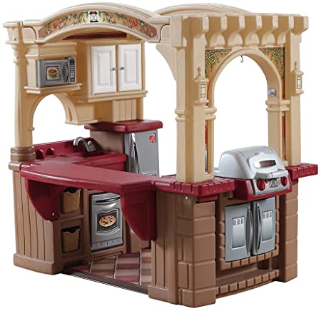 Photo 1 of INCOMPLETE: Step2 Grand Walk-In Kitchen & Grill | Large Kids Kitchen Playset Toy | Play Kitchen with 103-Pc Play Kitchen Accessories Set Included, Brown/Tan/Maroon (821400)
Box 1 of 2, box 2 is needed to complete set! 