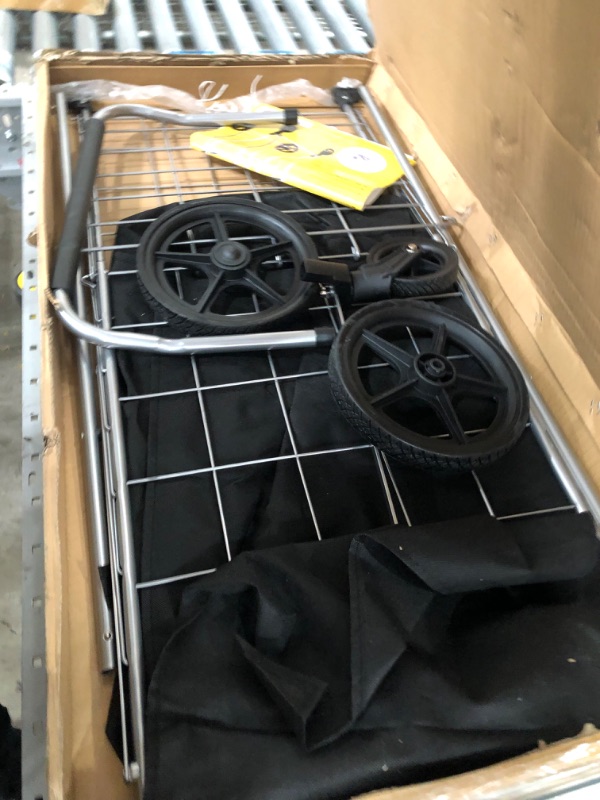 Photo 1 of USED: Wellmax Grocery Shopping Cart with Swivel Wheels, Foldable and Collapsible Utility Cart with Adjustable Height Handle, Heavy Duty Light Weight Trolley 18"D x 16"W x 22"H