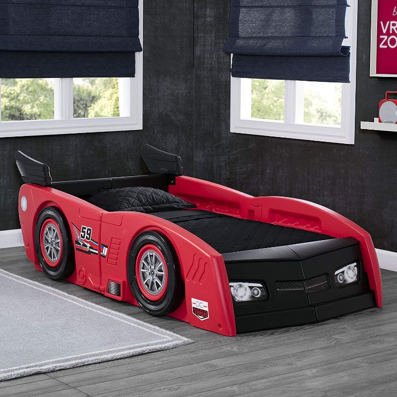 Photo 1 of (Incomplete - Parts Only) Delta Children Grand Prix Race Car Toddler & Twin Bed - Made in USA, Red

