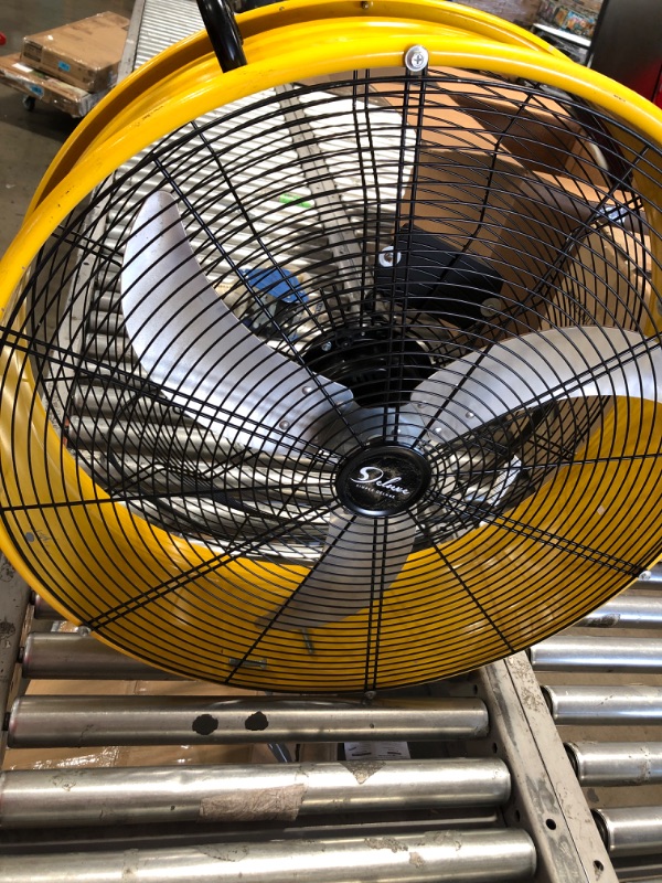 Photo 2 of **PARTS ONY NOT FUNCTIONAL**Simple Deluxe HIFANXDRUM24 24 Inch Heavy Duty Metal Industrial Drum Fan, 3 Speed Air Circulation for Warehouse, Greenhouse, Workshop, Patio, Factory and Basement - High Velocity , Yellow
