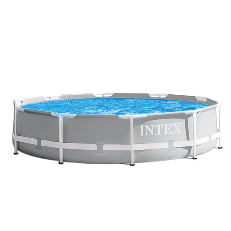 Photo 1 of **MISSING PARTS**Intex 10 Ft. X 30 in. Prism Frame Above Ground Pool with 330 GPH Filter Pump, Gray/Blue
