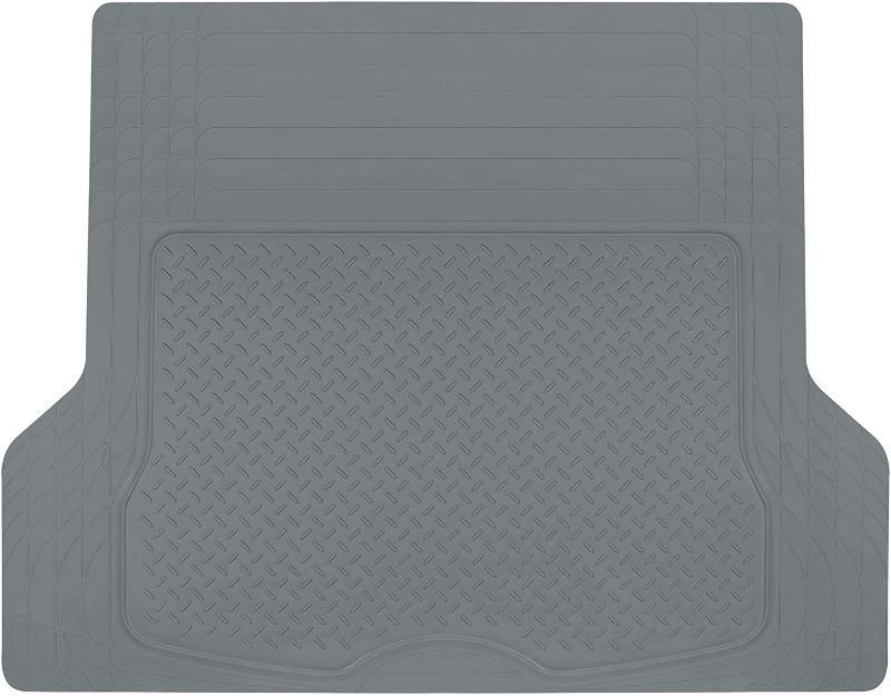 Photo 1 of (Major Damage) BDK Heavy Duty Cargo Liner Floor Mat-All Weather Trunk Protection, Trimmable to Fit & Durable HD Rubber Protection for Car SUV Sedan Auto, Gray (MT785GRAMw1)
